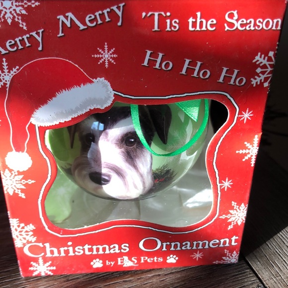 Schnauzer uncropped Ears Christmas ornament new - Picture 2 of 3